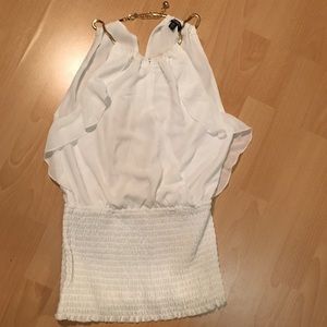 Cute white chiffon xoxo top